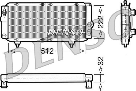 Denso DRM21001 - Радиатор, охлаждане на двигателя vvparts.bg