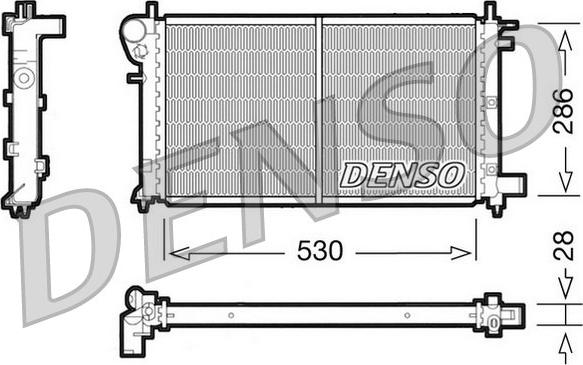 Denso DRM21003 - Радиатор, охлаждане на двигателя vvparts.bg