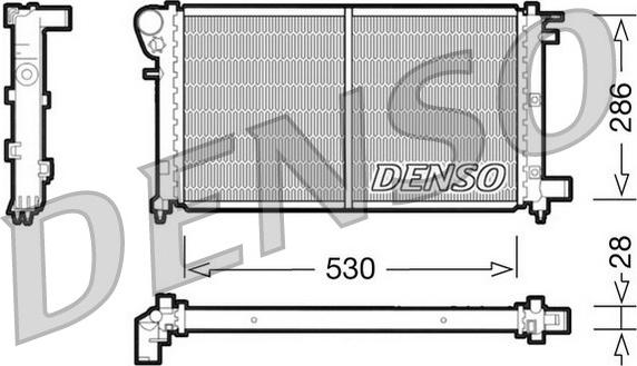Denso DRM21002 - Радиатор, охлаждане на двигателя vvparts.bg