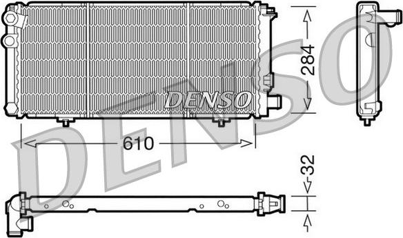 Denso DRM21010 - Радиатор, охлаждане на двигателя vvparts.bg