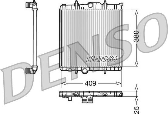 Denso DRM21025 - Радиатор, охлаждане на двигателя vvparts.bg