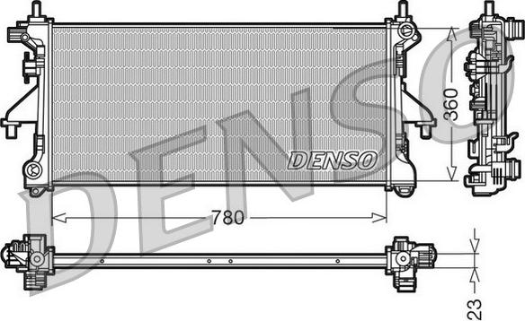 Denso DRM21100 - Радиатор, охлаждане на двигателя vvparts.bg