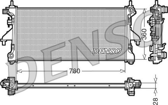 Denso DRM21101 - Радиатор, охлаждане на двигателя vvparts.bg