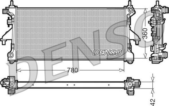 Denso DRM21102 - Радиатор, охлаждане на двигателя vvparts.bg