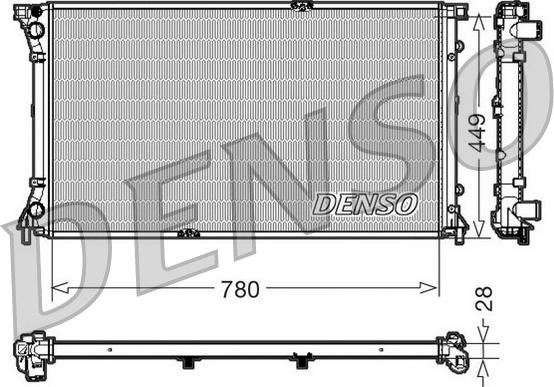 Denso DRM23098 - Радиатор, охлаждане на двигателя vvparts.bg