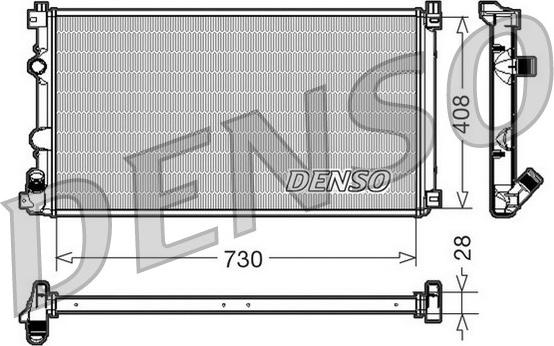 Denso DRM23092 - Радиатор, охлаждане на двигателя vvparts.bg