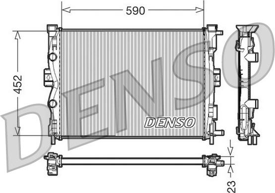 Denso DRM23055 - Радиатор, охлаждане на двигателя vvparts.bg