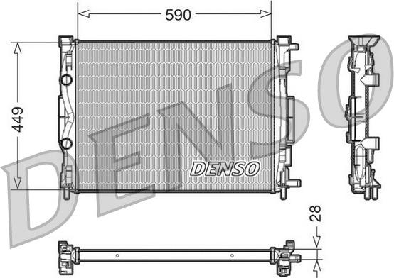 Denso DRM23056 - Радиатор, охлаждане на двигателя vvparts.bg