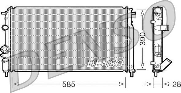 Denso DRM23052 - Радиатор, охлаждане на двигателя vvparts.bg