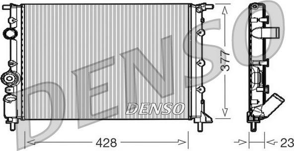 Denso DRM23008 - Радиатор, охлаждане на двигателя vvparts.bg