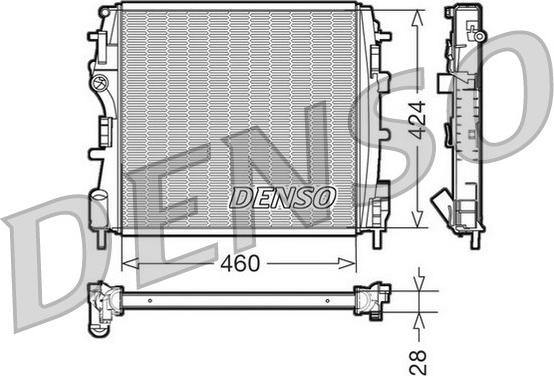 Denso DRM23019 - Радиатор, охлаждане на двигателя vvparts.bg