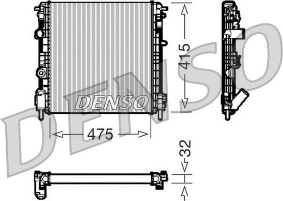 Denso DRM23014 - Радиатор, охлаждане на двигателя vvparts.bg