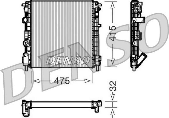 Denso DRM23015 - Радиатор, охлаждане на двигателя vvparts.bg