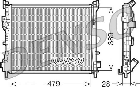 Denso DRM23016 - Радиатор, охлаждане на двигателя vvparts.bg