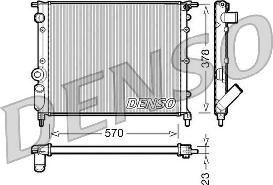 Denso DRM23013 - Радиатор, охлаждане на двигателя vvparts.bg