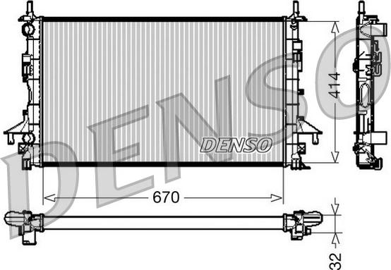 Denso DRM23084 - Радиатор, охлаждане на двигателя vvparts.bg