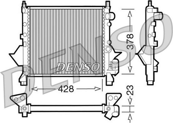 Denso DRM23080 - Радиатор, охлаждане на двигателя vvparts.bg