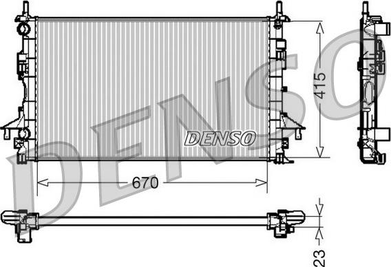 Denso DRM23083 - Радиатор, охлаждане на двигателя vvparts.bg