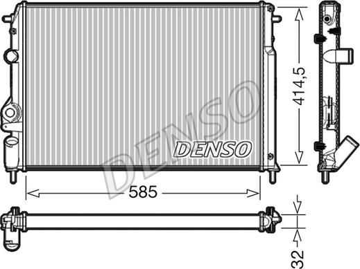 Denso DRM23034 - Радиатор, охлаждане на двигателя vvparts.bg