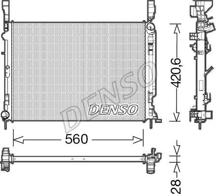 Denso DRM23036 - Радиатор, охлаждане на двигателя vvparts.bg