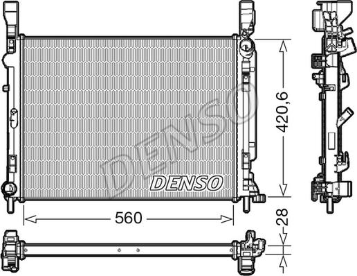 Denso DRM23036 - Радиатор, охлаждане на двигателя vvparts.bg