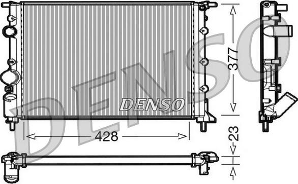 Denso DRM23032 - Радиатор, охлаждане на двигателя vvparts.bg