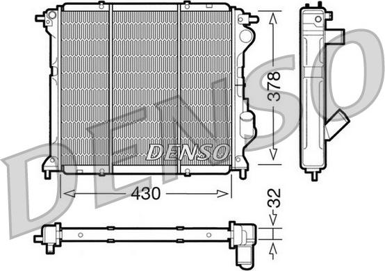 Denso DRM23027 - Радиатор, охлаждане на двигателя vvparts.bg