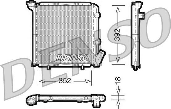 Denso DRM23071 - Радиатор, охлаждане на двигателя vvparts.bg