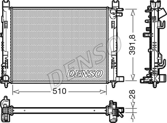 Denso DRM23109 - Радиатор, охлаждане на двигателя vvparts.bg