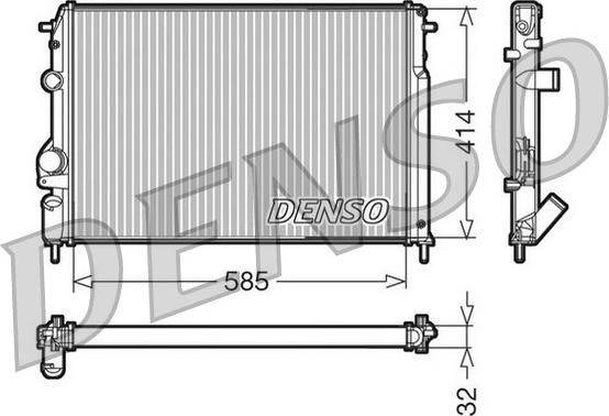 Denso DRM23110 - Радиатор, охлаждане на двигателя vvparts.bg