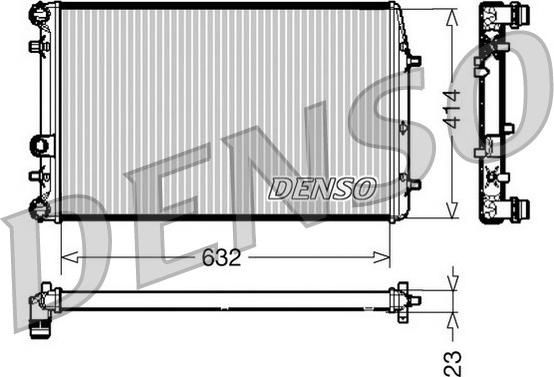 Denso DRM27005 - Радиатор, охлаждане на двигателя vvparts.bg