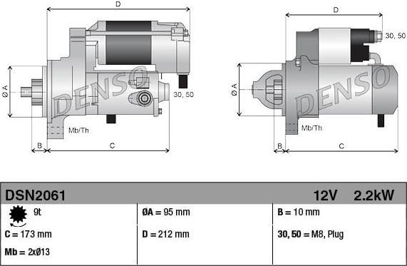 Denso DSN2061 - Стартер vvparts.bg