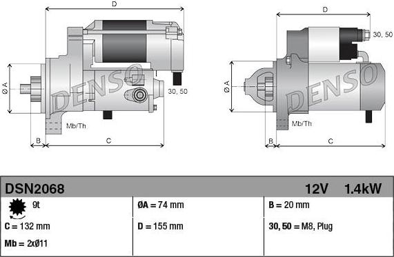 Denso DSN2068 - Стартер vvparts.bg