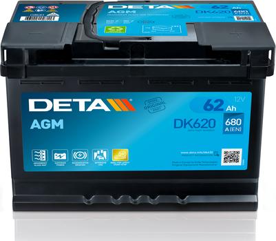 DETA DK620 - Стартов акумулатор vvparts.bg