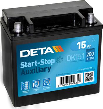 DETA DK151 - Стартов акумулатор vvparts.bg