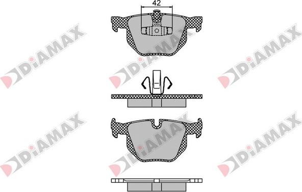 Diamax N09459 - Комплект спирачно феродо, дискови спирачки vvparts.bg