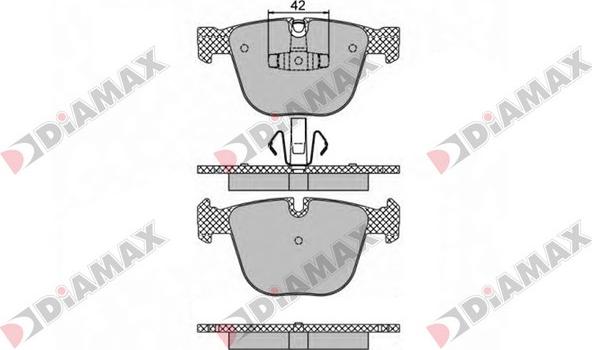 Diamax N09457 - Комплект спирачно феродо, дискови спирачки vvparts.bg