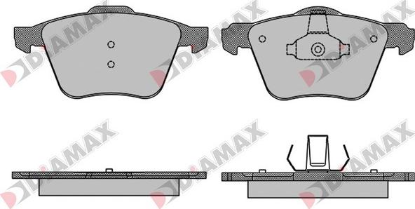 Diamax N09469 - Комплект спирачно феродо, дискови спирачки vvparts.bg