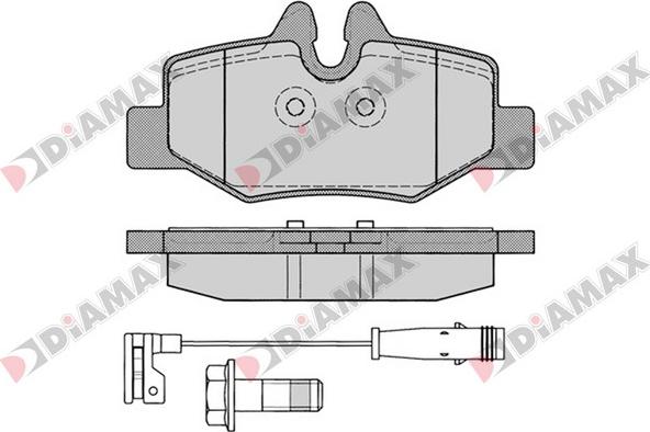 Diamax N09193 - Комплект спирачно феродо, дискови спирачки vvparts.bg