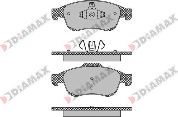 Diamax N09173 - Комплект спирачно феродо, дискови спирачки vvparts.bg