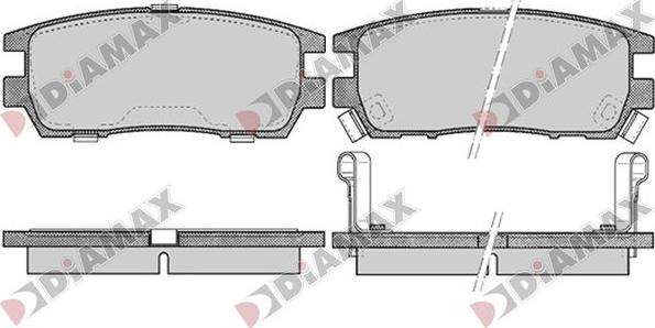 Diamax N09805 - Комплект спирачно феродо, дискови спирачки vvparts.bg