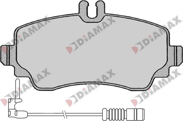 Diamax N09808A - Комплект спирачно феродо, дискови спирачки vvparts.bg