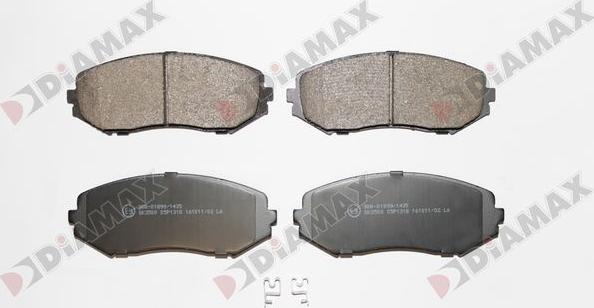 Diamax N09880 - Комплект спирачно феродо, дискови спирачки vvparts.bg