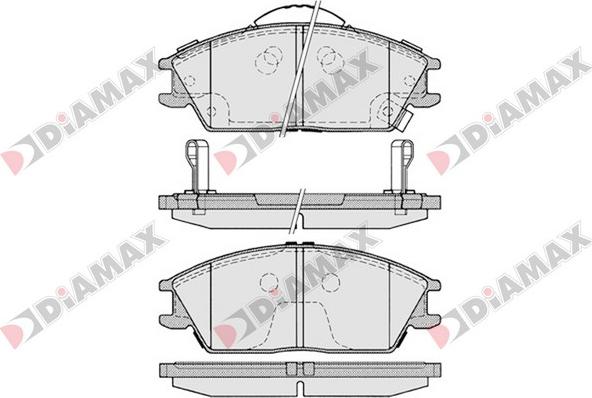 Diamax N09241 - Комплект спирачно феродо, дискови спирачки vvparts.bg