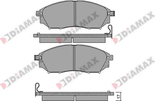 Diamax N09273 - Комплект спирачно феродо, дискови спирачки vvparts.bg