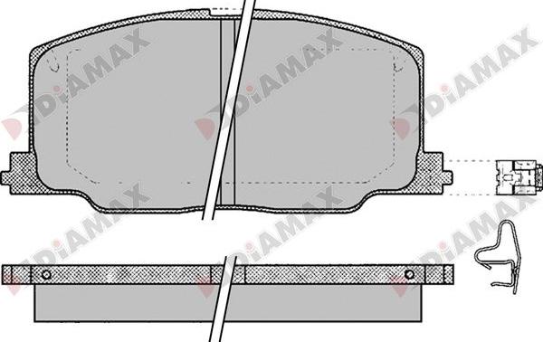 Diamax N09727 - Комплект спирачно феродо, дискови спирачки vvparts.bg