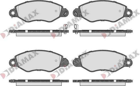 Diamax N09777 - Комплект спирачно феродо, дискови спирачки vvparts.bg