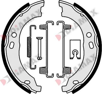 Diamax N01153 - Комплект спирачна челюст, ръчна спирачка vvparts.bg