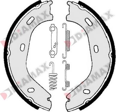 Diamax N01187 - Комплект спирачна челюст, ръчна спирачка vvparts.bg