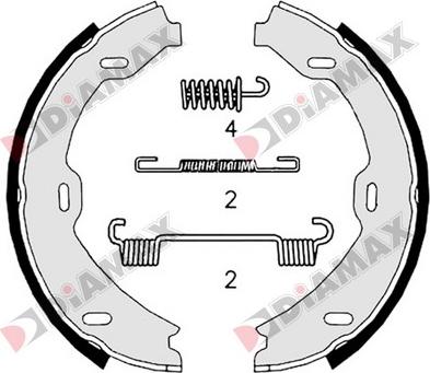 Diamax N01342 - Комплект спирачна челюст, ръчна спирачка vvparts.bg